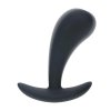 Vibrating Silicone Prostate Stimulator Anal Plug - M - Black